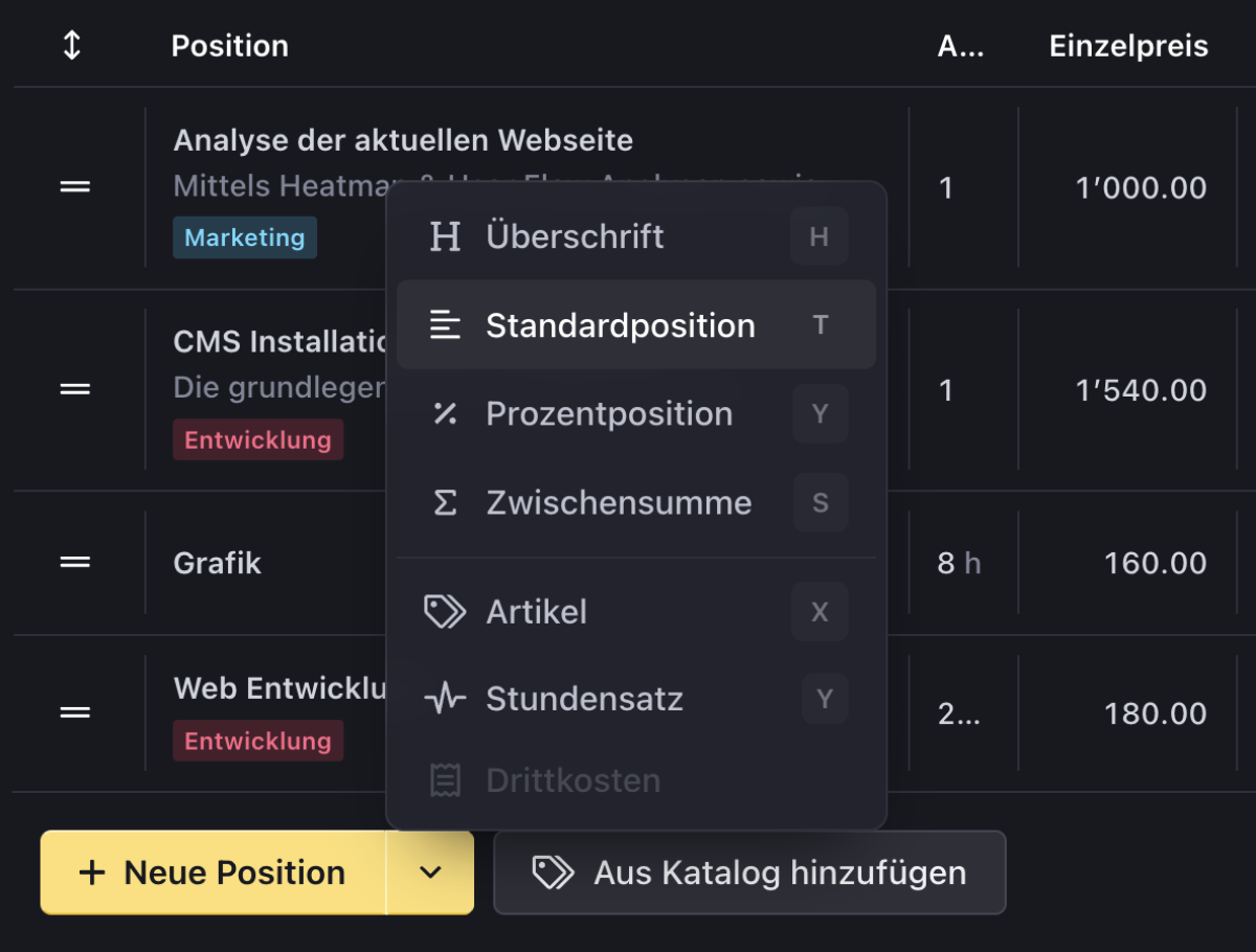 Offerten & Rechnungen